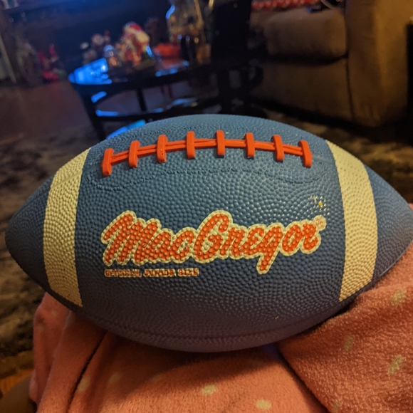 Football Varsity Official Junior Size By MacGregor Blue White Rubber - Picture 1 of 8